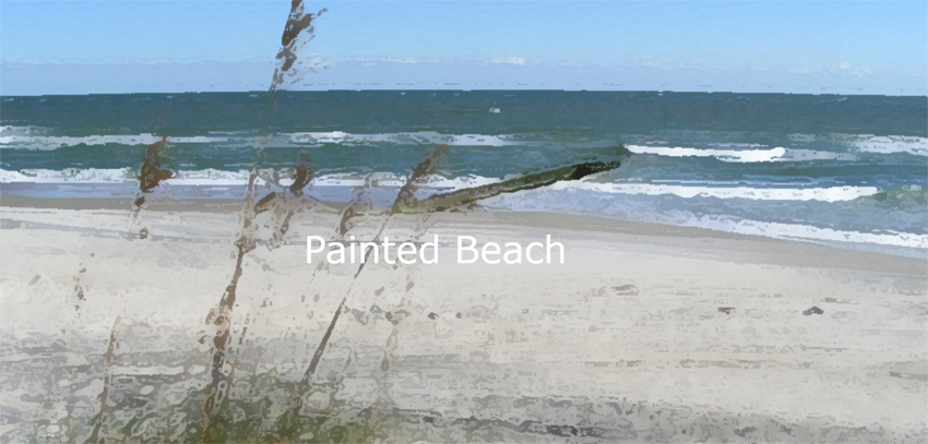 digitized watercolor beach scene